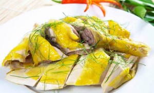 Gà hấp lá chanh