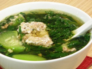 Canh cua nấu rau
